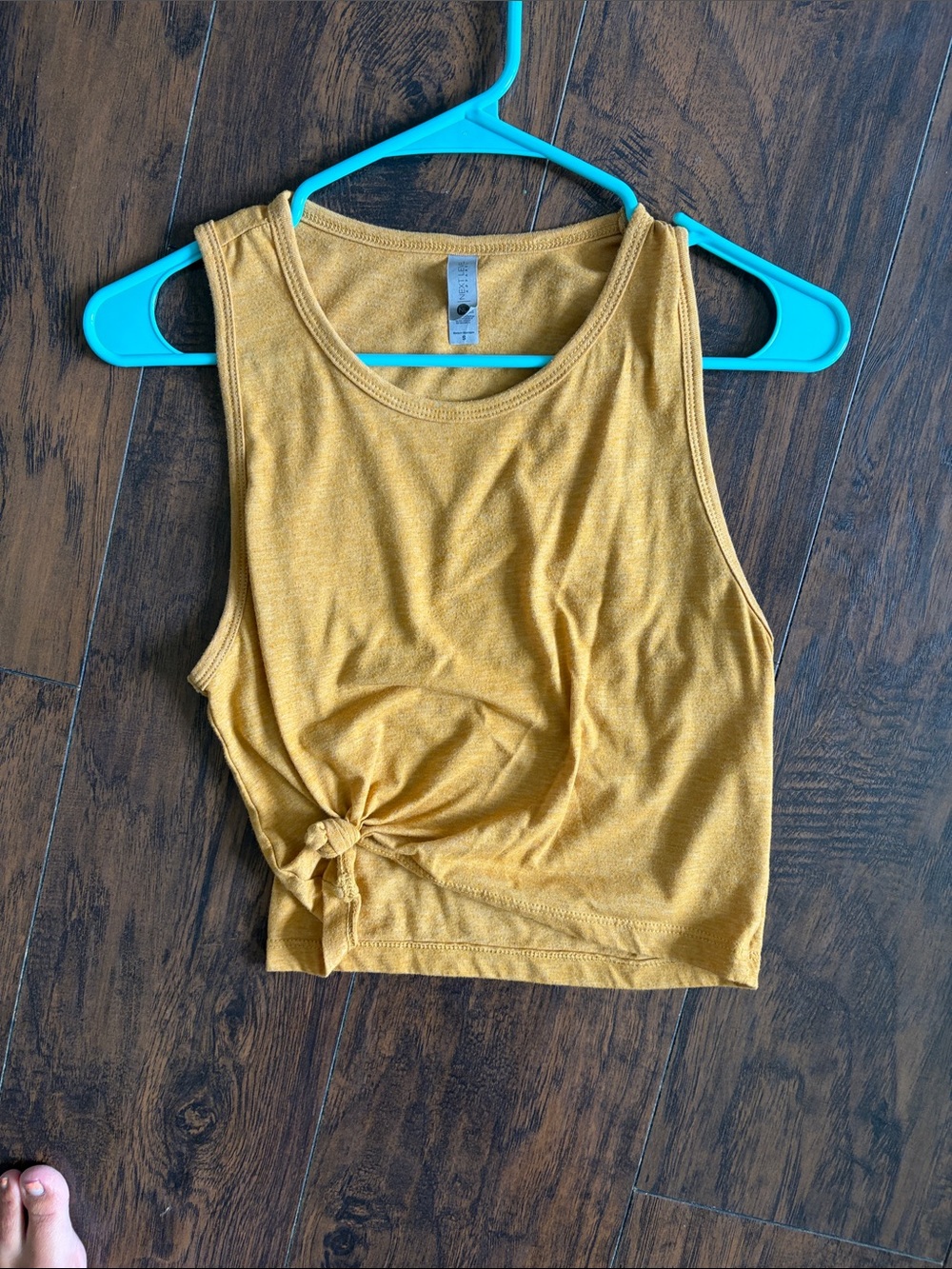 Next Level Apparel Mustard Tie-Hem Tank Top